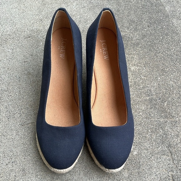 J CREW FACTORY Canvas Espadrille Wedges NWOB Size 8.5 - Picture 7 of 13